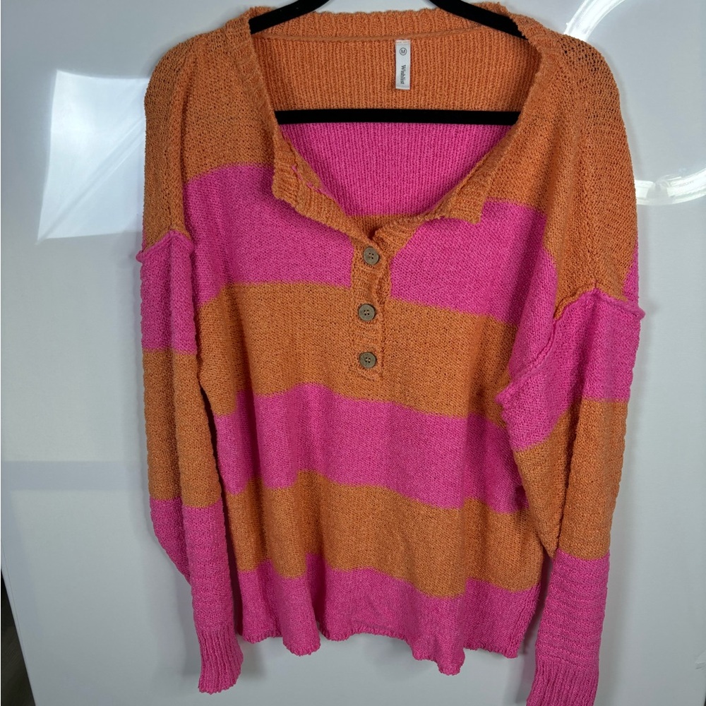 Wishlist Orange & Pink Strip Sweater Size Medium